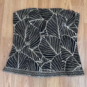 White House Black Market Beige Strapless Top